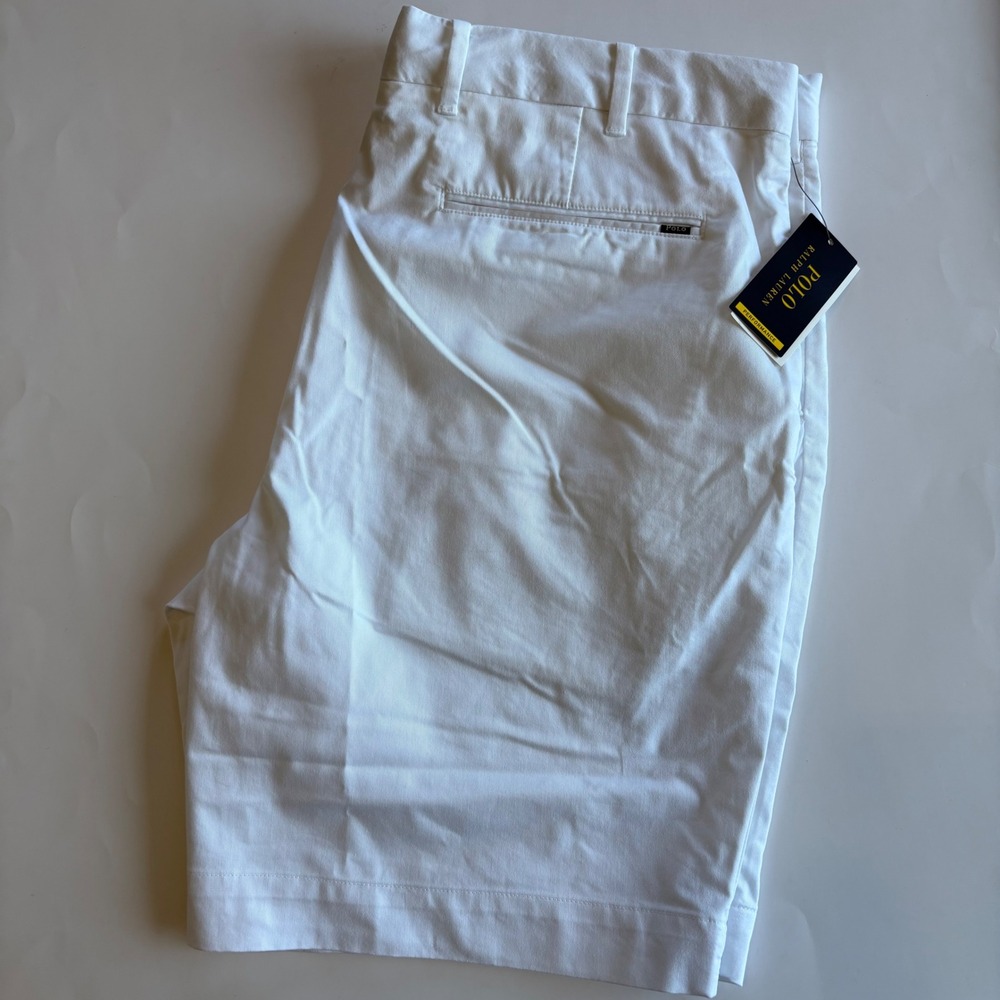 Polo Ralph Lauren Golf Tailored Fit Performance Shorts White Mens 38 9" NWT
